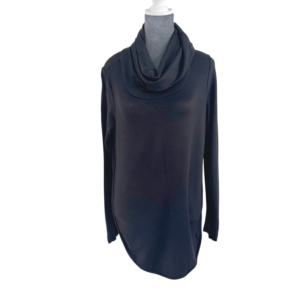 LOFT Outlet Lounge Black Cowl Neck Long Sleeve Tunic M Minimalist Elevated Basic